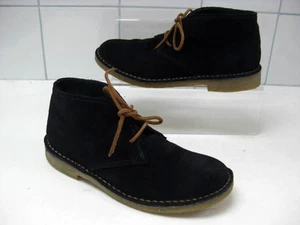 RIVER ISLAND desert Boots 2 35 blue leather suede ankle oxford derby suede relax - Picture 1 of 9