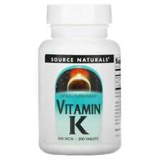 Source Naturals, Vitamin K, 500 mcg, 200 Tablets (BB-4-24)