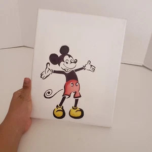 Disney Topolino Disegno Arte Tela Acquerello N Marcatore Misura 8 x 10 - Foto 1 di 16