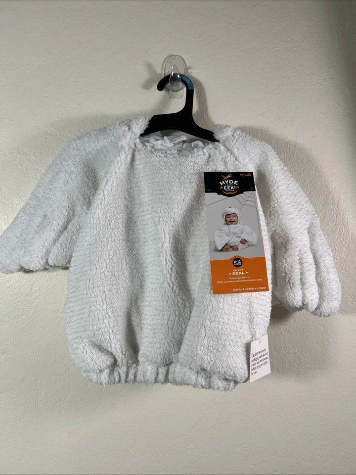 Hyde and EEK Infant Baby White Seal Plush Pullover Halloween Costume 6-12 Months
