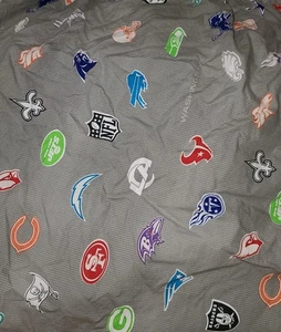 1 Pottery Barn Teen Gray NFL Football Logos FULL Size Sheet Fitted - Picture 1 of 1