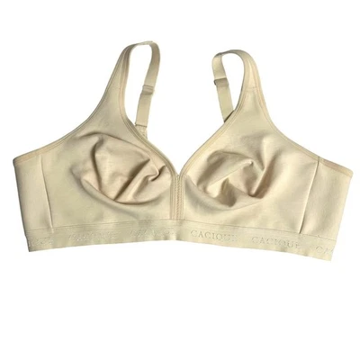 Sujetador Cacique 46C sin forro cobertura completa sin cables beige algodón cómodo Foto 1 de 4