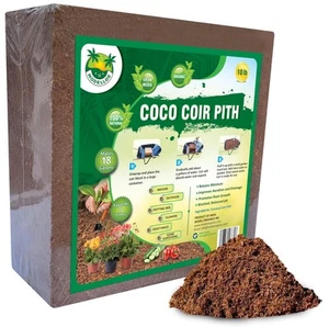 (10 lb) Premium Super Washed Coco Coir Brick, High Yield 18 to 20 gallons, Se... - Picture 1 of 8