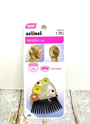Scunci Bendini w/ Flower Snap Comb Hair Clips - Slide & Snap - Image 1 of 2