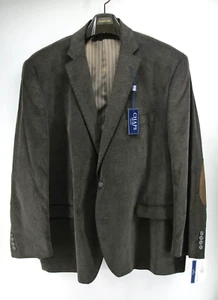 Chaps Blazer Mens 50R Brown Corduroy Elbow Patches Sport Coat Jacket NWT - Picture 1 of 12