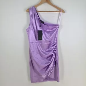 NEW AX Paris womens dress size 14 pencil one shoulder lilac purple zip 064408 - Picture 1 of 9