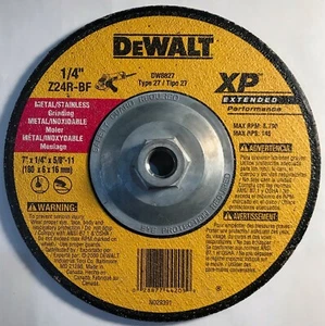 DeWALT DW8827 7-Inch by 1/4-Inch by 5/8-Inch-11 XP Grinding Wheel - Picture 1 of 2