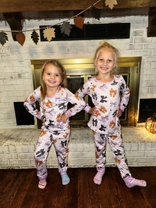 Adorable Baby Girl Sleeper Bow Purple Pajama Bamboo 2 Pcs Clothes Lot - Picture 1 of 16