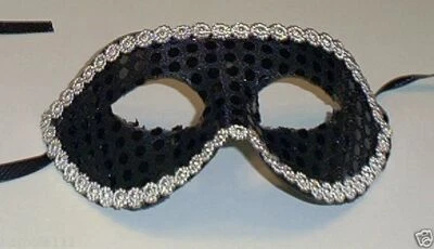Black Sequin Mardi Gras Masquerade Party Value Mask - Image 1 of 2