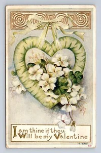 Valentinstag I am Thine If Thou Will Be Mine Romantik geprägt Vintage Postkarte - Bild 1 von 2