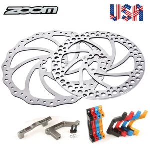 140/160/180/203mm MTB Bike Disc Brake Rotor 6 Bolts IS/PM Disc Brake Adapters US - Picture 1 of 17