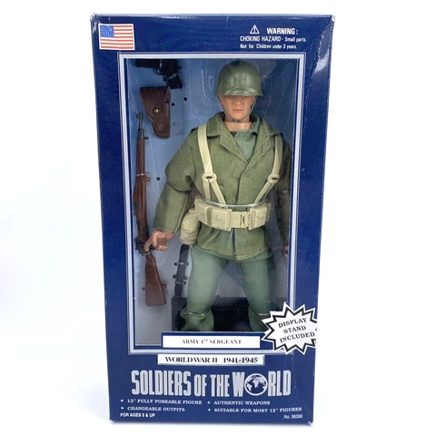 Soldiers of the World WWII Action Figure Doll Army 1st Sergeant 12" Fully Posabl Cover