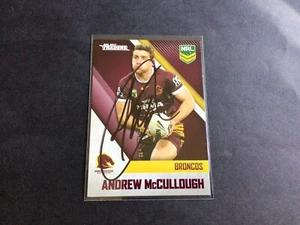 Andrew Mccullouch 2017 Traders Brisbane Broncos Signed Nrl Trading Card - Picture 1 of 1