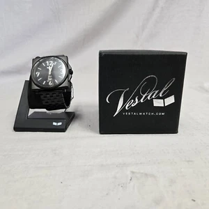 Vestal Men's Quadra Metal Analog Display Watch Black/Black/Black QDM001 WAS $240 - Picture 1 of 8