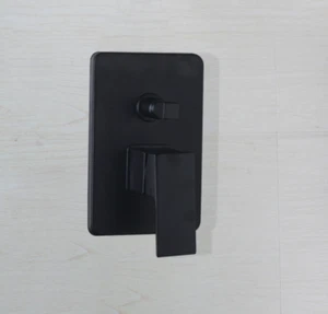 Black Bathroom Shower Faucet Brass Wall Mounted Mixer Diverter&Control Valve Tap - Picture 1 of 3