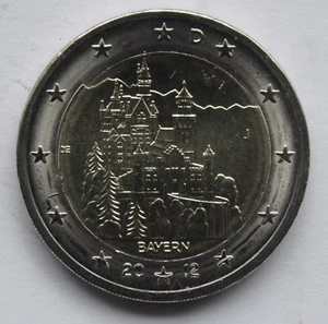 GERMANY - 2 € commemorative euro coin 2012 Bayern Neuschwanstein Castle UNC - Picture 1 of 1