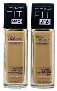 2 Pack Maybelline Fit Me Dewy + Smooth Liquid Foundation 128 Warm Nude exp 7/25 - Picture 1 of 4
