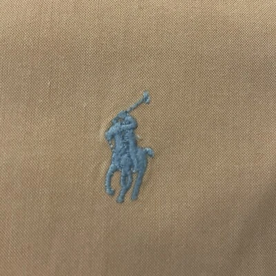 Camisa Ralph Lauren Para Hombres Melocotón Calce Clásico L/S Abotonada Bebé Azul Pony Logo Foto 1 de 4