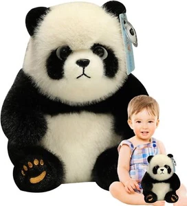 Plush Panda, Simulation Panda Bear Stuffed Animal, Soft Realistic Irresistible - Picture 1 of 36