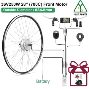 Hub Motor 36V 250W 28" Front Motor Bicycle E-Bike Hub Conversion Kit Silver - Picture 1 of 9