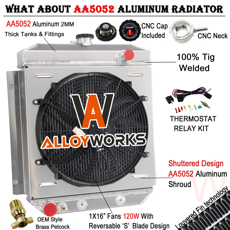 4 Row Radiator Shroud Fan For 1954 55 1956 Ford Customline Club Country Sedan V8 Foto 1 de 4