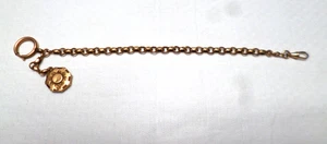 ANCIENNE CHAINE de MONTRE, CHATELAINE en Maille Plaqué or ou Fix (?) Breloque - Picture 1 of 8