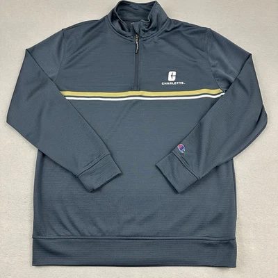 UNC Charlotte 49ers 毛衣男式中号蓝色纯色冠军 1/4 拉链套衫 NCAA — 第 1/4 张图片