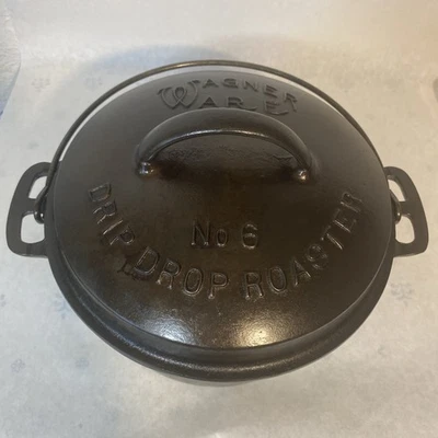 Wagner Ware Sidney O Drip Drop #6 - в комплекте с крышкой/трапецией - чугун 1226A - Изображение 1 из 4