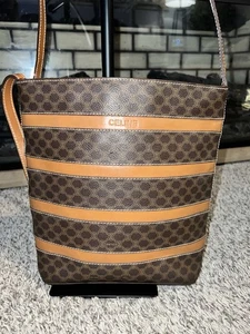 Céline VINTAGE CELINE MACADAM TRIOMPHE BUCKET BAG - Picture 1 of 15