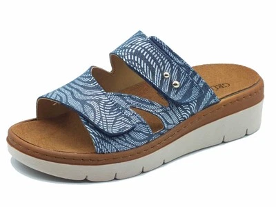 Grunland MOLL CE0455 Blu Multi Sandali confort per Donna in pelle con doppia chi - Immagine 1 di 3