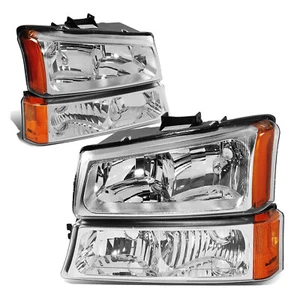 KAC Headlights Assembly For 2003-2006 Chevrolet SIlverado 1500 HD 2500 HD Chrome - Picture 1 of 12