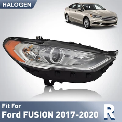 Headlight For 2017-2020 Ford Fusion Halogen w/o DRL w/ bulb Right Passenger Side Foto 1 de 2