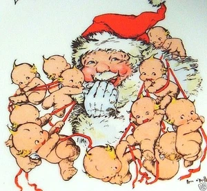 '73 Rose O'Neill KEWPIE DOLL & SANTA Special Ed Collector Plate - WORLD WIDE - Picture 1 of 9