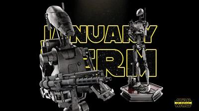 B1 Battle Droid 3D Printed Figure, Star Wars Combat Droid, Unpainted - Image 1 of 4