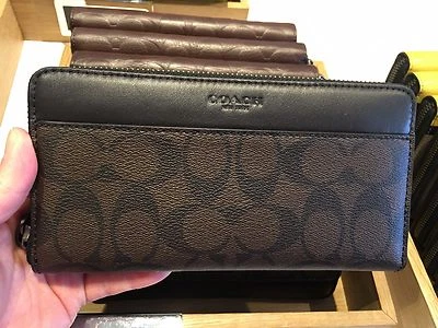 NWT Coach Accordion Wallet in Signature Coach F75000 - Mahogany /Brown - Image 1 of 4