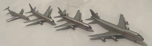 4 Vintage Die Cast American Jet 747 & 727, DC10, Airbus Schabak, Schuco Germany - Picture 1 of 16