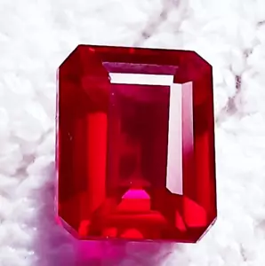 Natural Red Ruby 8.55 Ct Certified Emerald Cut Loose Gemstone With Free Gift - Picture 1 of 7