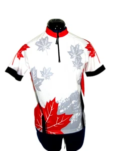 RUNDLE WEAR CANADA CYCLING JERSEY 1/4 ZIP WOMEN'S SMALL WHITE RED  - Picture 1 of 5