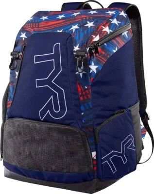 TYR Alliance Team III 45L Swimming Triathlon Bag Backpack RRP £65  Navy / Stars - Image 1 of 4