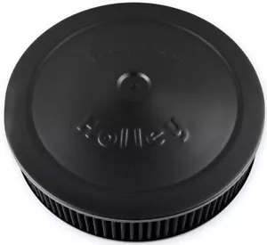 BRAND NEW HOLLEY AIR CLEANER ASSEMBLY,14 " BLACK,3" GAUZE FILTER ELEMENT - Picture 1 of 7