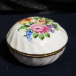 Herend Printemps Pattern Ring/Trinket  Box Round 2 3/4" x 1 1/2" - Picture 1 of 10