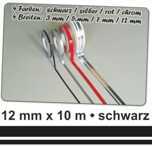 Auto Zierstreifen Deco-Stripe schwarz 12 mm x 10 m !!!DOPPELSTREIFEN!!! Tunin - Bild 1 von 1
