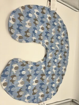 Blue Elephant Boppy Cover Only Baby Boy Slipcover Nursing Support No Pillow - Image 1 of 2