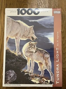 1000PieceJigsawPuzzle Al Agnew Spilsbury Co TundraLightWolves Vintage NIB Sealed - Picture 1 of 4