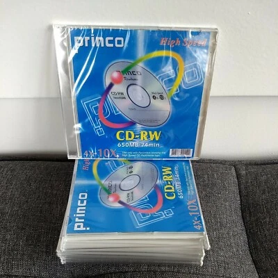 6 Princo Rewritable CD-RW High Speed Sealed 650MB 74min Discs Slim Case  - Image 1 of 2