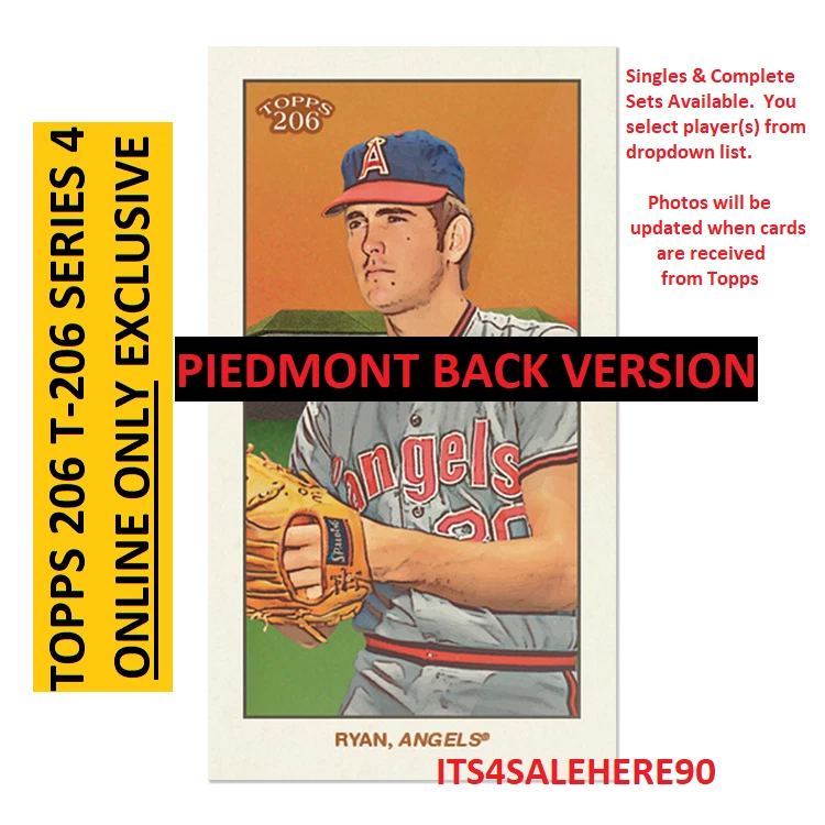 2020 Topps 206 T206 Online Exclusive Wave Series 4 (50 Cards) PIEDMONT BACK SP'S - Image 1 of 4