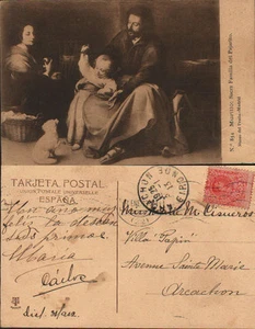 ANTIGUA POSTAL SACRA FAMILIA DEL PAJARITO MURILLO POSTCARD POSTKARTE CC01534 - Picture 1 of 1