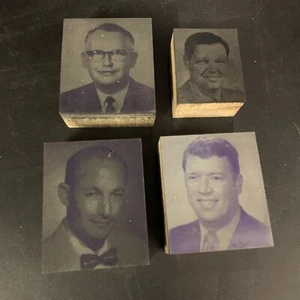 Juego de 4 MCM Hombre Cabeza Shot Impresora Bloque Impresión Comercio Artefacto Herramienta Hombres Locos - Imagen 1 de 5