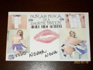 NORAH NOVA "ADULT FILM ACTRESS" SIGNED AUTOGRAPHED 3X5 INDEX CARD #231 KISSED - Picture 1 of 3