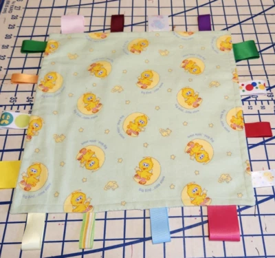 Sesame Street Baby Big Bird Franela Cinta Seguridad Lovey Manta Bebé 12" x 12" Foto 1 de 2